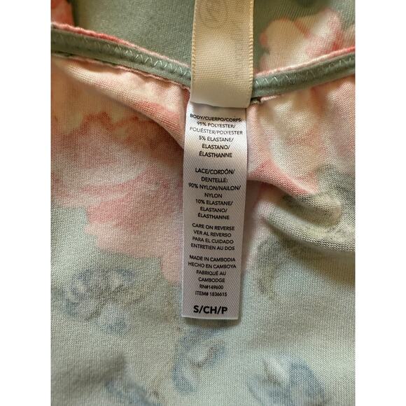 Flora Nikrooz Green Floral Lace Nightgown Slip Dress Small – Romantic Sleepwear - Picture 6 of 7